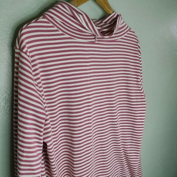 Blair Pink Striped Long Sleeve Cowl Neck Dress - Picture 7 of 11